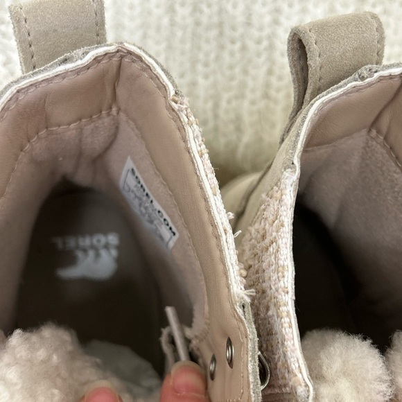 SOREL Lennox Lace cozy rain boots waterproof suede w/shearling tongue.Sz-7. D - Picture 15 of 16